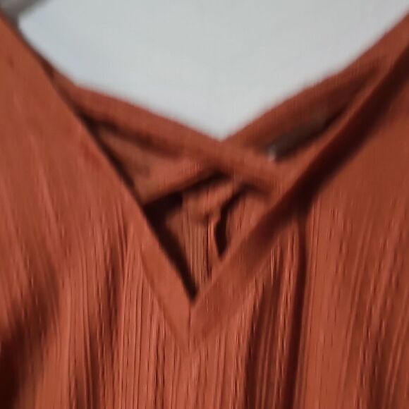 Love Riche Terracotta V-Neck Blouse - Picture 3 of 6